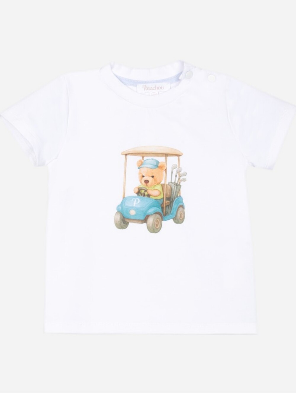 NWT Patachou 4T Boy Teddy Bear Golf Cart Graphic Tee European Luxury Designer - Picture 5 of 14